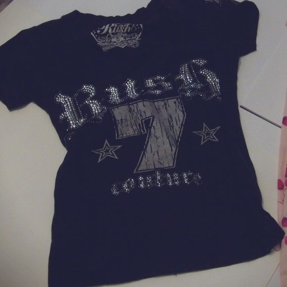 RUSH COUTURE BLACK WITH BLING TEE SHIRT FOR WOMEN - JERSEY SHORE ORIGINAL - Picture 5 of 11